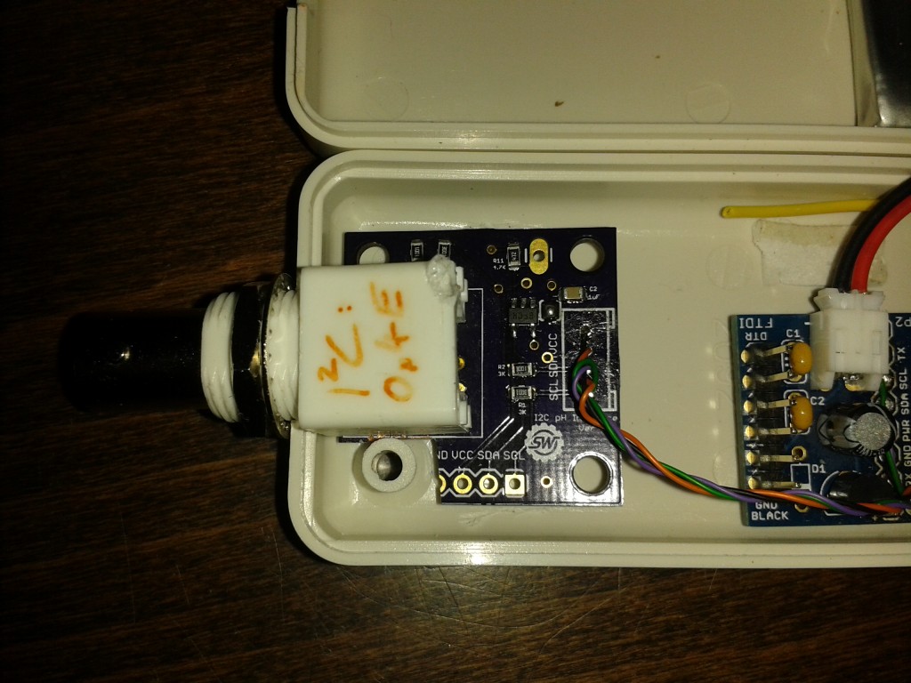 MinipH circuit cut to fit case